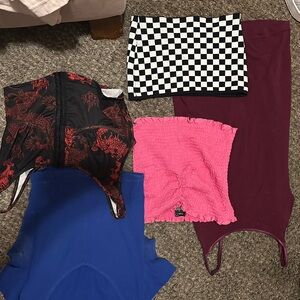 Trendy Clothing Bundle with Checkered and Dragon Prints